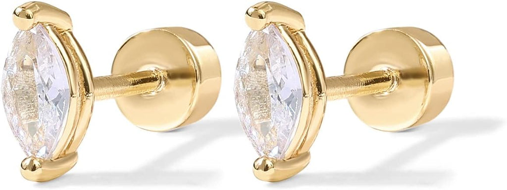 Náušnice Pear Cut – zlatá barva – Zoria bižuterie