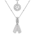 Set Pave letter initial – stříbrná barva – Zoria bižuterie