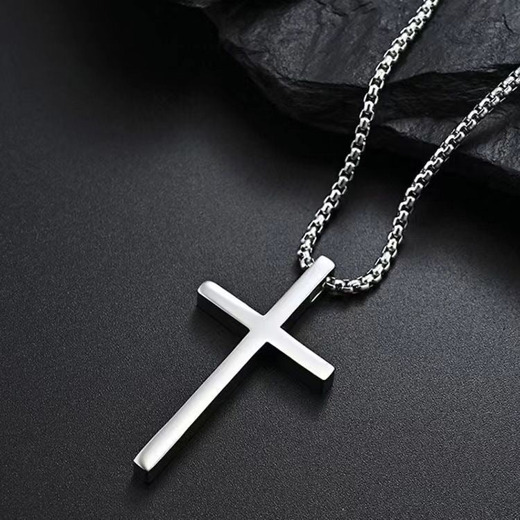 Náhrdelník s křížkem Bezel – stříbrná barva – Zoria bižuterie