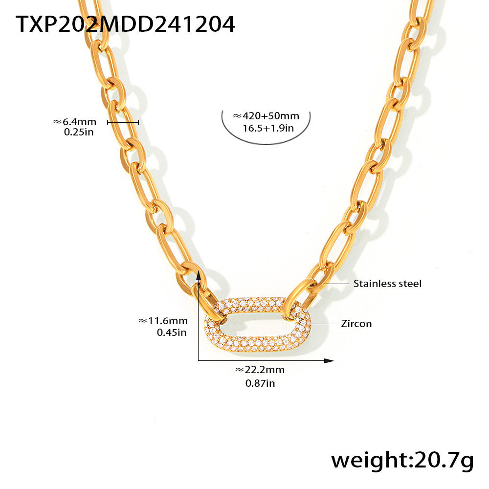 Set Paved Chunky Chain Link Jewelry – zlatá barva – Zoria bižuterie