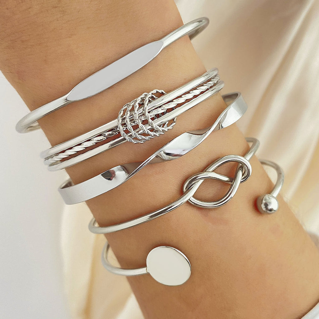 Set Knotted Elegance – stříbrná barva – Zoria bižuterie