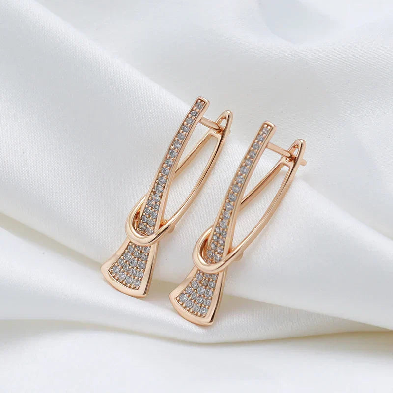 Náušnice Radiant Layers Crystal – zlatá barva – Zoria bižuterie