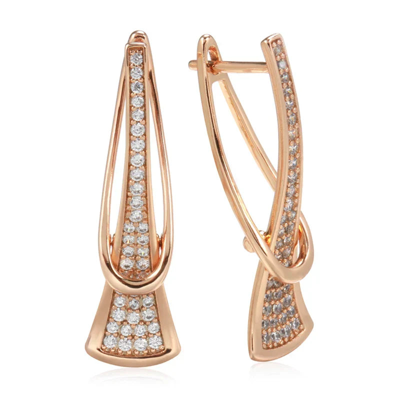 Náušnice Radiant Layers Crystal – zlatá barva – Zoria bižuterie