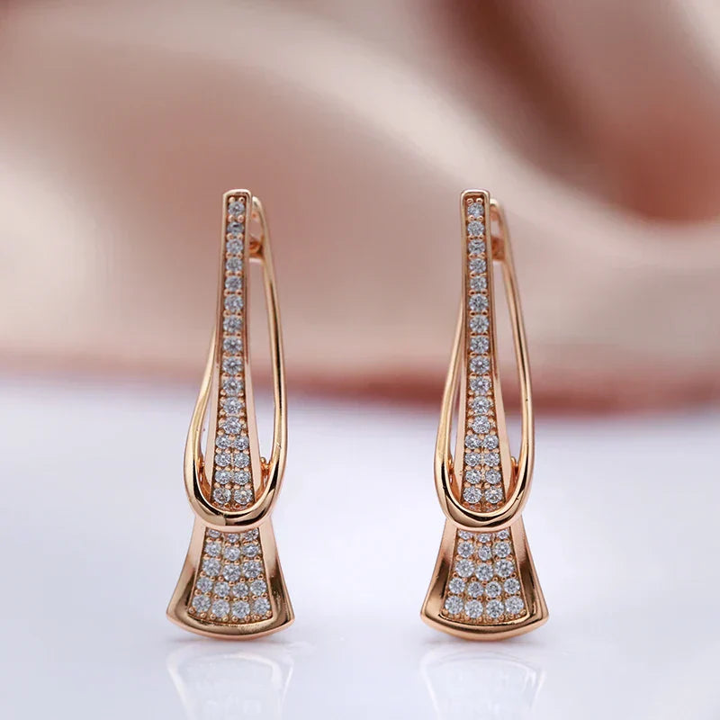 Náušnice Radiant Layers Crystal – zlatá barva – Zoria bižuterie