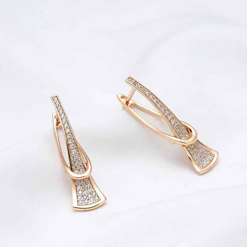 Náušnice Radiant Layers Crystal – zlatá barva – Zoria bižuterie