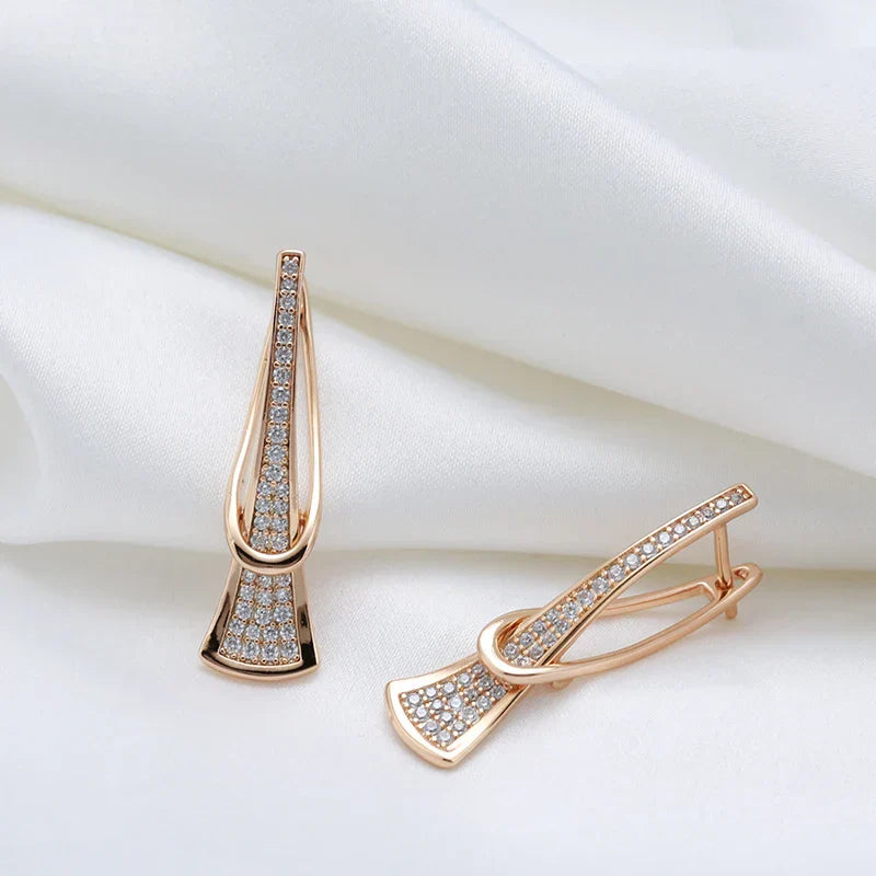 Náušnice Radiant Layers Crystal – zlatá barva – Zoria bižuterie