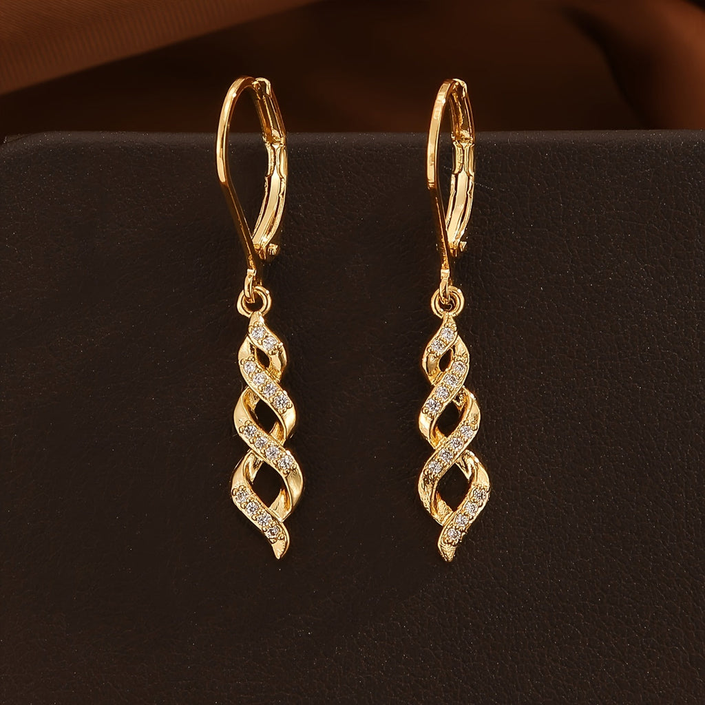 Náušnice Shimmer Twist Ava – zlatá barva – Zoria bižuterie