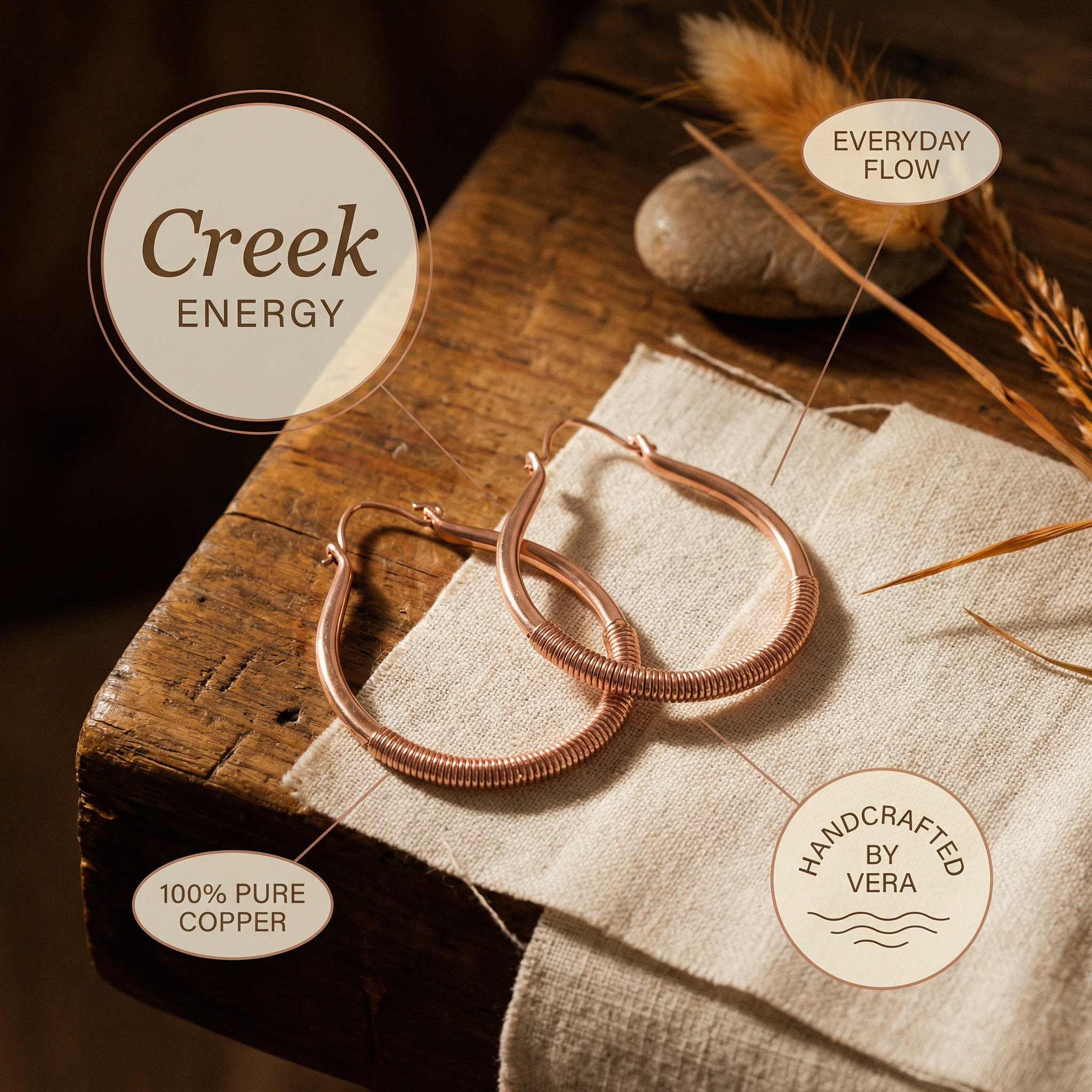 Vera's Creek Copper Earrings