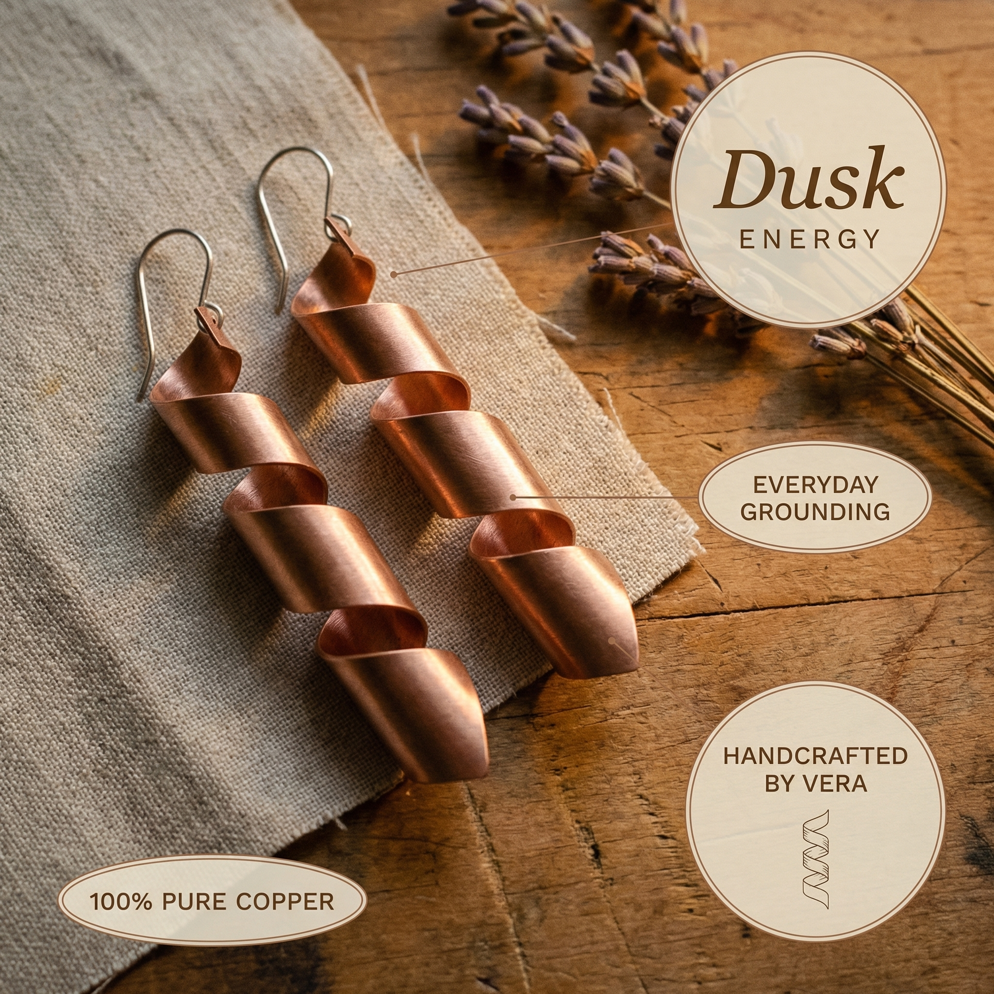 Vera's Dusk Copper Earrings