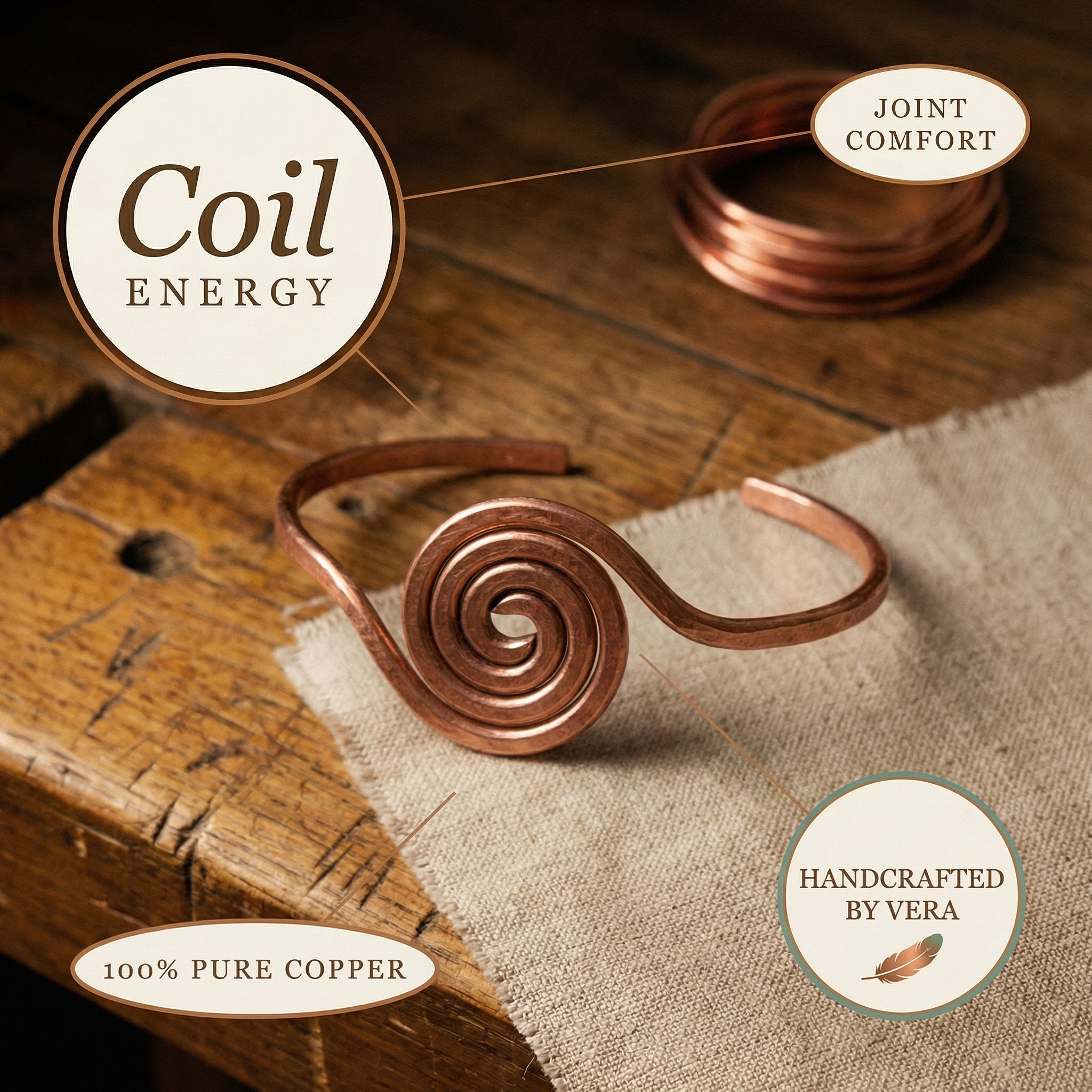 Vera's Coil Copper Anklet