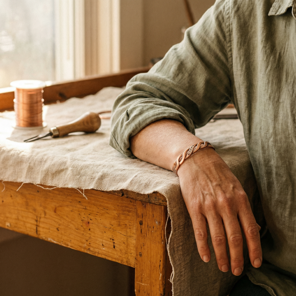 Vera's Seam Copper Bracelet