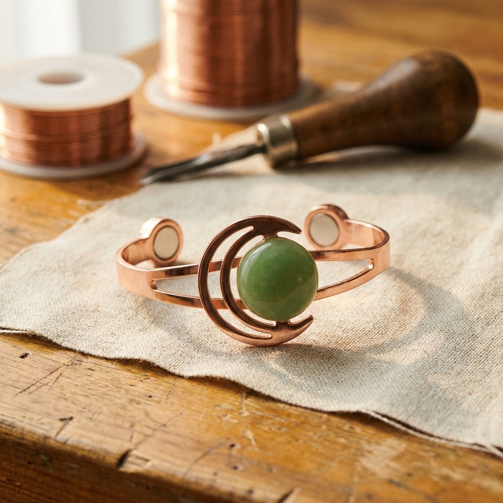 Vera's Sphere Green Copper Bracelet