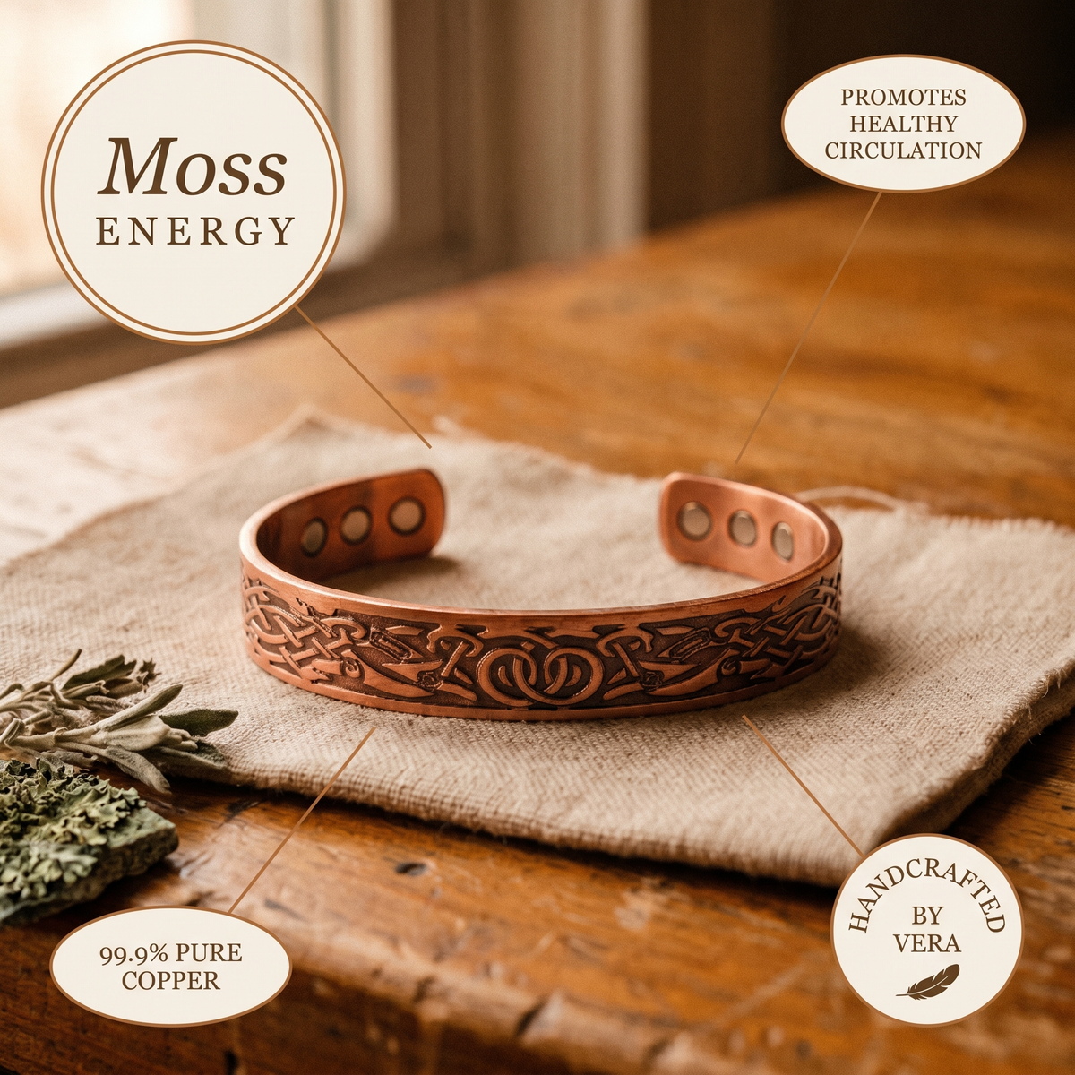 Vera's Flow Copper Bracelet