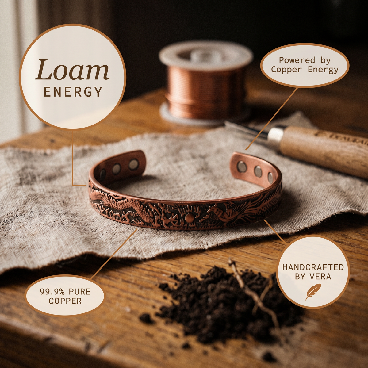 Vera's Loam Copper Bracelet
