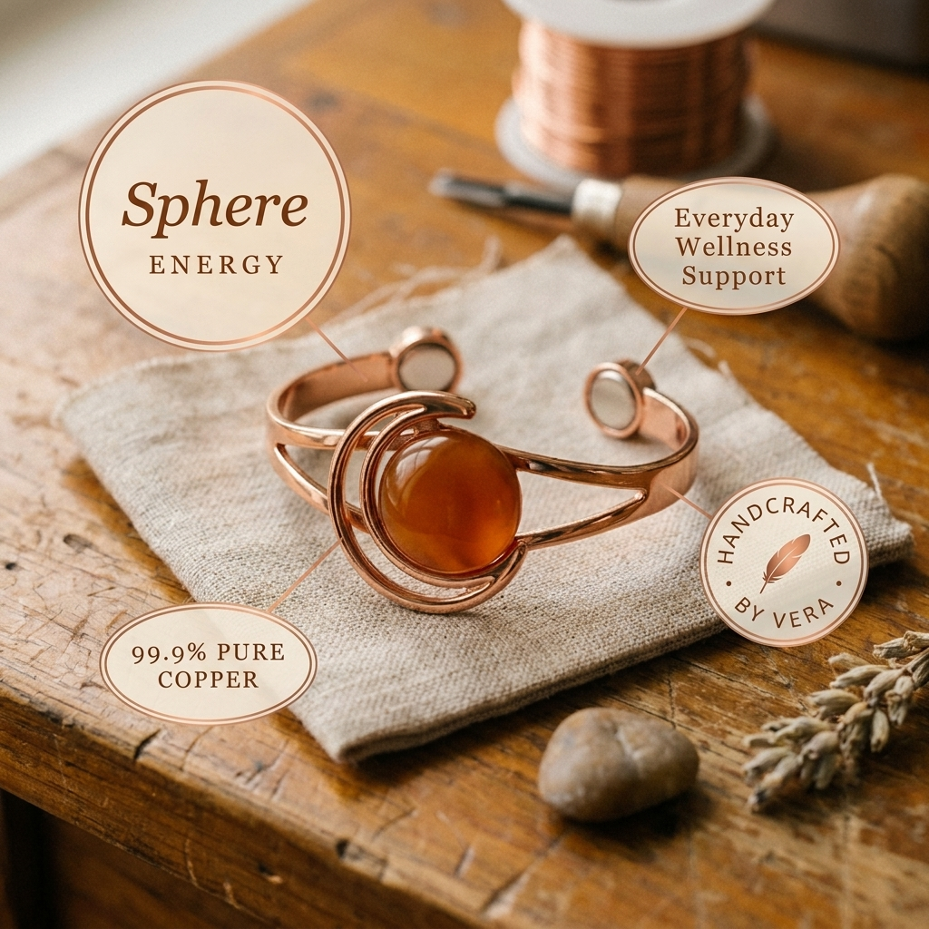 Vera's Sphere Orange Copper Bracelet