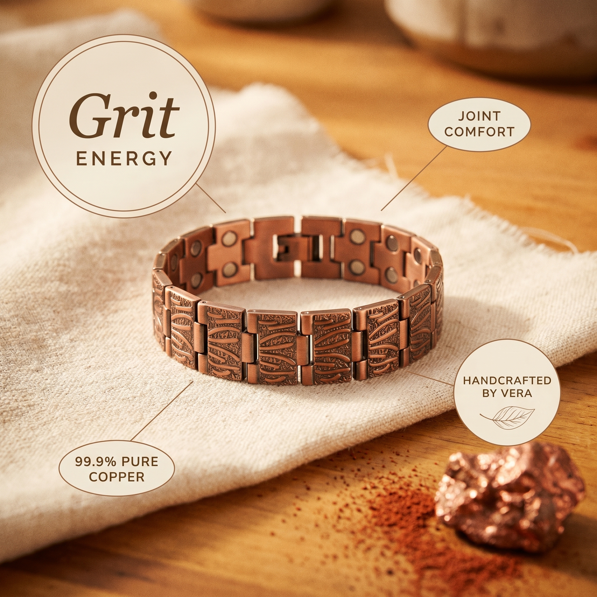 Vera's Grit Men's Copper Bracelet