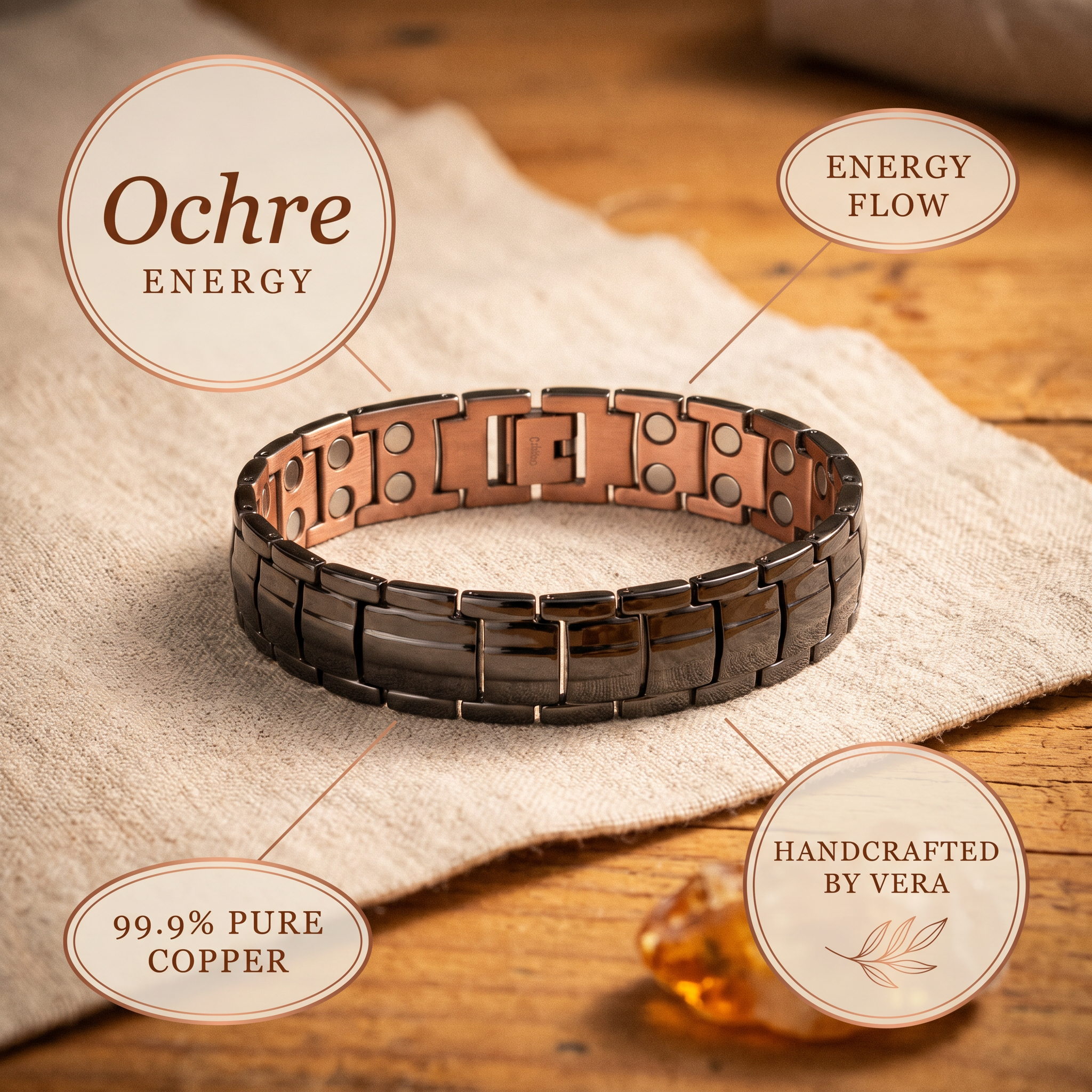 Vera's Ochre Men's  Copper Bracelet