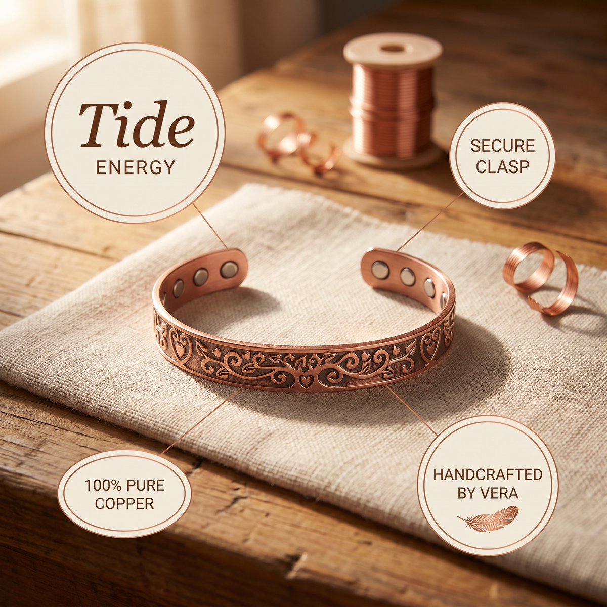 Vera's Tide Copper Bracelet