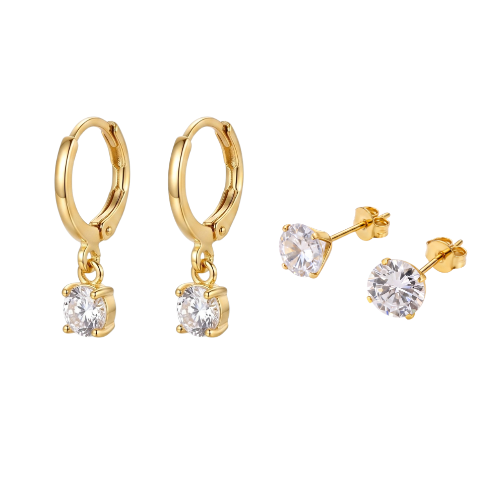 Set Larmes de Lune Stone – zlatá barva – Zoria bižuterie